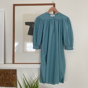ANTIK BATIK cool muted turquoise tunic top or dress!
